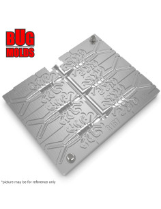 Fishing Soft Bait Multi-cavity Aluminum mold  StoneFly 1,6 inch 6-cav vol. 0,3 fl oz (8,91 cm^3)  ID B167_6a1 from Bugmolds 2