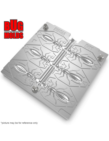 Fishing Soft Bait Multi-cavity Aluminum mold  DragonFly 1 inch 6-cav vol. 0,25 fl oz (7,51 cm^3)  ID B01_6a1 from Bugmolds
