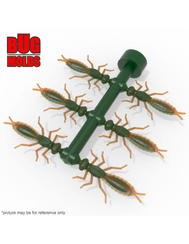 Fishing Soft Bait Multi-cavity Aluminum mold  DragonFly 1 inch 6-cav vol. 0,25 fl oz (7,51 cm^3)  ID B01_6a1 from Bugmolds