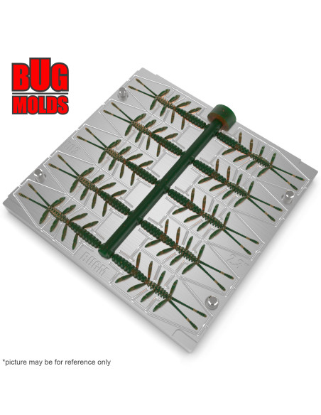 Fishing Soft Bait Multi-cavity Aluminum mold  ScissorComb 2,3 inch 10-cav vol. 0,54 fl oz (15,87 cm^3)  ID B03_10a1 from Bugmold