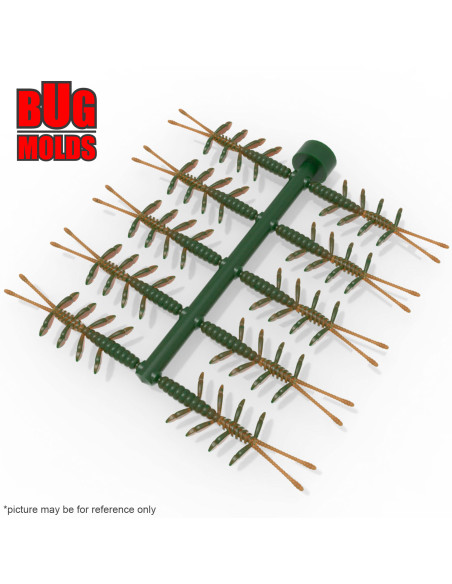 Fishing Soft Bait Multi-cavity Aluminum mold  ScissorComb 2,3 inch 10-cav vol. 0,54 fl oz (15,87 cm^3)  ID B03_10a1 from Bugmold