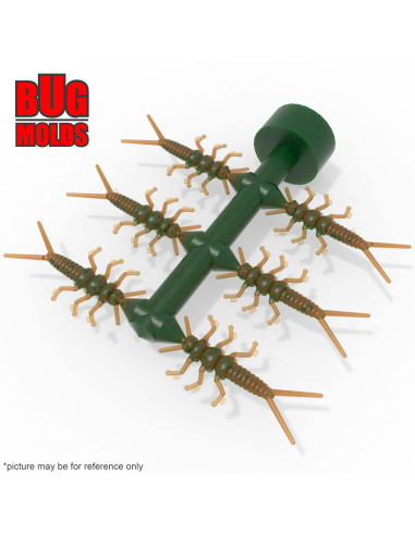 Fishing Soft Bait Multi-cavity Aluminum mold  Kasei 1 inch 6-cav vol. 0,16 fl oz (4,62 cm^3)  ID B07_6a1 from Bugmolds