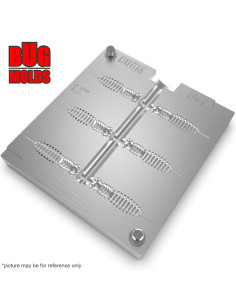 Fishing Soft Bait Multi-cavity Aluminum mold  Larva 1,2 inch 6-cav vol. 0,22 fl oz (6,46 cm^3)  ID B47_6a1 from Bugmolds 2