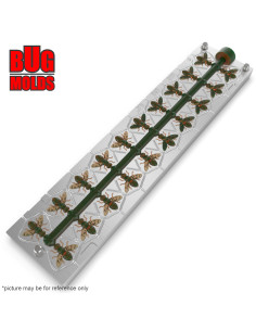 Fishing Soft Bait Multi-cavity Aluminum mold  Fly 0,6 inch 20-cav vol. 0,45 fl oz (13,34 cm^3)  ID B49_20a1 from Bugmolds