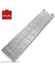 Fishing Soft Bait Multi-cavity Aluminum mold  Fly 0,6 inch 20-cav vol. 0,45 fl oz (13,34 cm^3)  ID B49_20a1 from Bugmolds 2