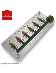 Fishing Soft Bait Multi-cavity Aluminum mold  PinChoro 1 inch 6-cav vol. 0,21 fl oz (6,11 cm^3)  ID B53_6a1 from Bugmolds