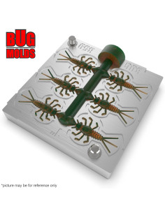 Fishing Soft Bait Multi-cavity Aluminum mold  StoneBug 1 inch 6-cav vol. 0,15 fl oz (4,43 cm^3)  ID B59_6a1 from Bugmolds