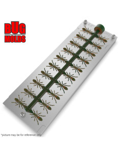 Fishing Soft Bait Multi-cavity Aluminum mold  Ant 0,6 inch 20-cav vol. 0,38 fl oz (11,22 cm^3)  ID B63_20a1 from Bugmolds