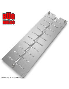 Fishing Soft Bait Multi-cavity Aluminum mold  Ant 0,6 inch 20-cav vol. 0,38 fl oz (11,22 cm^3)  ID B63_20a1 from Bugmolds 2