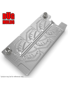 Fishing Soft Bait Multi-cavity Aluminum mold  CaddisflyLarwa 0,6 inch 6-cav vol. 0,11 fl oz (3,23 cm^3)  ID B108_6a1 from Bugmol 2