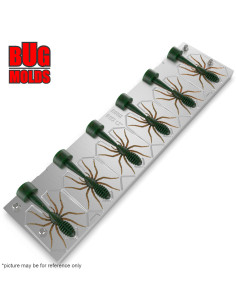 Fishing Soft Bait Multi-cavity Aluminum mold  SpiderBaits 1,2 inch 6-cav vol. 0,77 fl oz (22,88 cm^3)  ID B122_6ai from Bugmolds