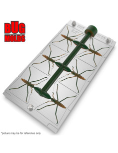 Fishing Soft Bait Multi-cavity Aluminum mold  WaterStriderBait 0,8 inch 6-cav vol. 0,32 fl oz (9,43 cm^3)  ID B126_6a1 from Bugm