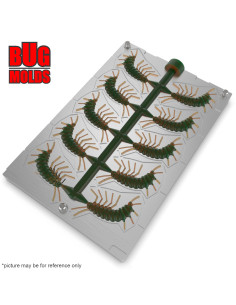 Fishing Soft Bait Multi-cavity Aluminum mold  Gammarus 1,5 inch 10-cav vol. 0,74 fl oz (22,01 cm^3)  ID B168_10a1 from Bugmolds