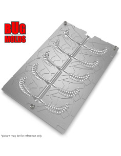Fishing Soft Bait Multi-cavity Aluminum mold  Gammarus 1,5 inch 10-cav vol. 0,74 fl oz (22,01 cm^3)  ID B168_10a1 from Bugmolds 2