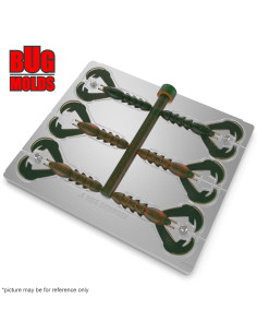 Fishing Soft Bait Multi-cavity Aluminum mold  RageCrawModified 3 inch 6-cav vol. 1,14 fl oz (33,84 cm^3)  ID C138_6a1 from Bugmo