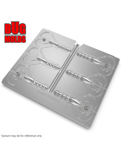 Fishing Soft Bait Multi-cavity Aluminum mold  RageCrawModified 3 inch 6-cav vol. 1,14 fl oz (33,84 cm^3)  ID C138_6a1 from Bugmo 2