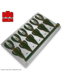 Fishing Soft Bait Multi-cavity Aluminum mold  RageBug 4 inch 6-cav vol. 2,51 fl oz (74,09 cm^3)  ID C139_6a1 from Bugmolds