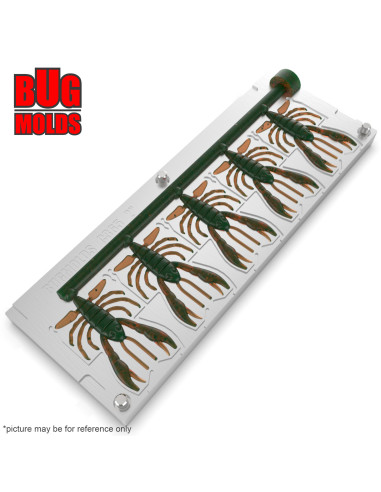 Fishing Soft Bait Multi-cavity Aluminum mold  AliveCrabby 2 inch 5-cav vol. 0,68 fl oz (20,21 cm^3)  ID C365_5a1 from Bugmolds