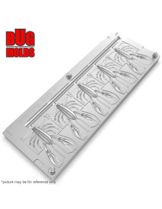 Fishing Soft Bait Multi-cavity Aluminum mold  AliveCrabby 2 inch 5-cav vol. 0,68 fl oz (20,21 cm^3)  ID C365_5a1 from Bugmolds 2