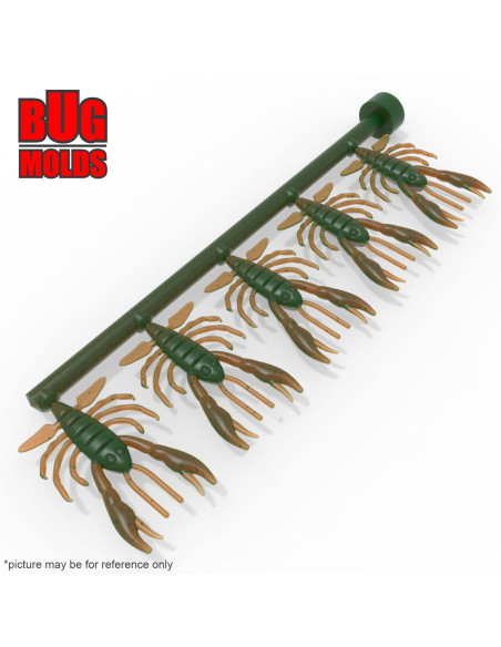 Fishing Soft Bait Multi-cavity Aluminum mold  AliveCrabby 2 inch 5-cav vol. 0,68 fl oz (20,21 cm^3)  ID C365_5a1 from Bugmolds