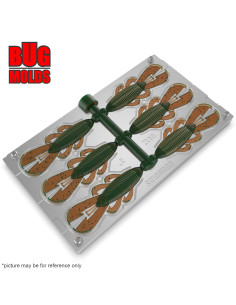 Fishing Soft Bait Multi-cavity Aluminum mold  BanditoBugCraws 3 inch 6-cav vol. 1,62 fl oz (47,9 cm^3)  ID C412_6a1 from Bugmold
