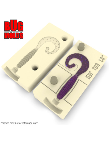 Fishing soft bait mold GtailFAT 1,8 inch model ID T03 from Bugmolds