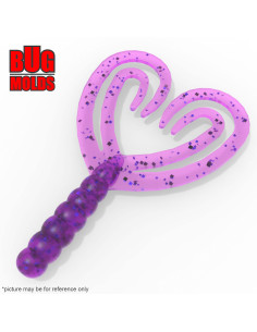 Fishing soft bait mold SplitDoubleTail 1,7 inch model ID T04 from Bugmolds