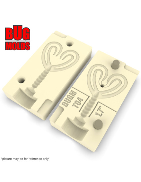 Fishing soft bait mold SplitDoubleTail 1,7 inch model ID T04 from Bugmolds