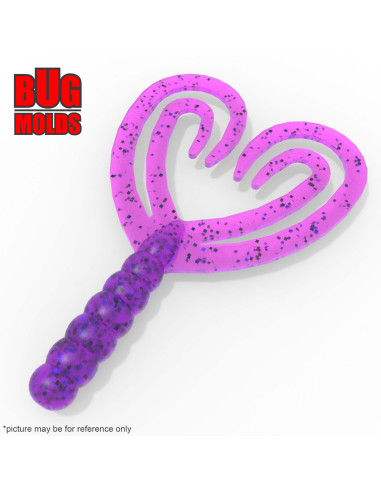 Fishing soft bait mold SplitDoubleTail 2,3 inch model ID T10 from Bugmolds