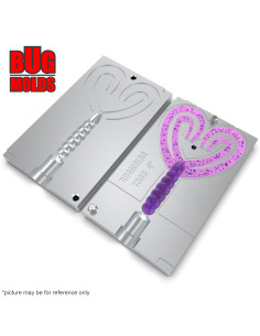 Fishing soft bait mold SplitDoubleTail 2,3 inch model ID T10 from Bugmolds 2