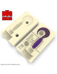 Fishing soft bait mold Twister 1,5 inch model ID T19 from Bugmolds 2