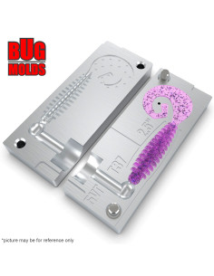 Fishing soft bait mold GTailGrub 4 inch model ID T52 from Bugmolds 2