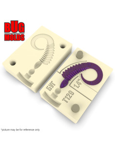 Fishing soft bait mold Viper 1,4 inch model ID T129 from Bugmolds 2