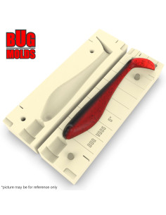 Fishing soft bait mold HollowbellyPaddleTail 7,5 inch model ID V986 from Bugmolds 2