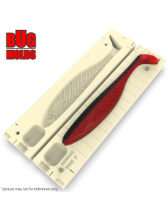 Fishing soft bait mold ShadTeezSlim 6,3 inch model ID V1037 from Bugmolds 2