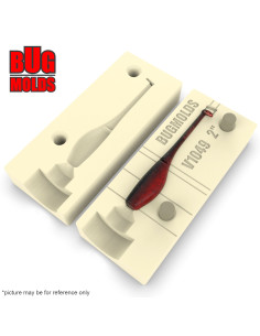 Fishing soft bait mold IttyBitSwimr 2 inch model ID V1049 from Bugmolds 2