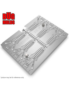 Fishing Soft Bait Multi-cavity Aluminum mold  CoverCraw 2 inch 6-cav vol. 0,48 fl oz (14,14 cm^3)  ID C10_6a1 from Bugmolds 2