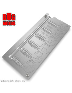 Fishing Soft Bait Multi-cavity Aluminum mold  CurlyGrub 2 inch 6-cav vol. 0,63 fl oz (18,71 cm^3)  ID T39_6a1 from Bugmolds 2