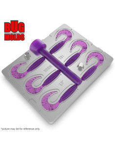 Fishing Soft Bait Multi-cavity Aluminum mold  Twister 1,5 inch 6-cav vol. 0,3 fl oz (8,923 cm^3)  ID T91_6a1 from Bugmolds