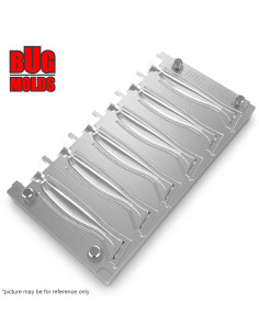 Fishing Soft Bait Multi-cavity Aluminum mold  EasyShiner 2 inch 6-cav vol. 0,44 fl oz (13,12 cm^3)  ID V20_6ai from Bugmolds 2