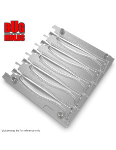 Fishing Soft Bait Multi-cavity Aluminum mold  EasyShiner 3 inch 5-cav vol. 0,81 fl oz (24,06 cm^3)  ID V21_5ai from Bugmolds 2