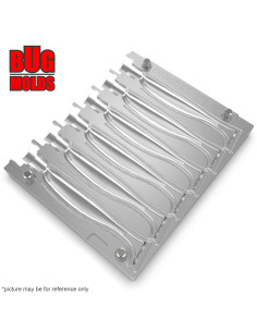 Fishing Soft Bait Multi-cavity Aluminum mold  EasyShiner 3 inch 6-cav vol. 1,08 fl oz (32 cm^3)  ID V21_6ai from Bugmolds 2