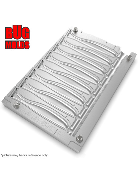 Fishing Soft Bait Multi-cavity Aluminum mold  EasyShiner 3 inch 8-cav vol. 1,12 fl oz (33,22 cm^3)  ID V21_8a1 from Bugmolds