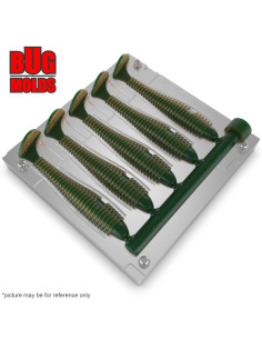 Fishing Soft Bait Multi-cavity Aluminum mold  SwingImpactFat 3,8 inch 5-cav vol. 2,24 fl oz (66,34 cm^3)  ID V25_5a1 from Bugmol