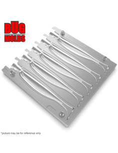 Fishing Soft Bait Multi-cavity Aluminum mold  EasyShiner 3,5 inch 5-cav vol. 1,28 fl oz (37,91 cm^3)  ID V171_5ai from Bugmolds 2