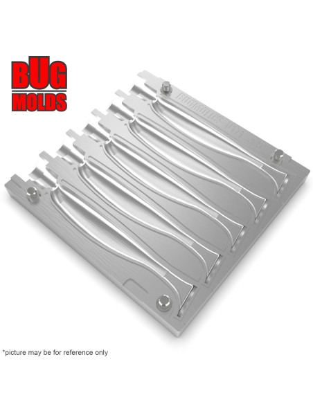 Fishing Soft Bait Multi-cavity Aluminum mold  EasyShiner 3,5 inch 5-cav vol. 1,28 fl oz (37,91 cm^3)  ID V171_5ai from Bugmolds