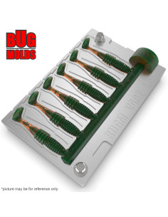 Fishing Soft Bait Multi-cavity Aluminum mold  RockyFry 1,5 inch 6-cav vol. 0,25 fl oz (7,33 cm^3)  ID V402_6a1 from Bugmolds