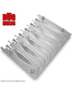 Fishing Soft Bait Multi-cavity Aluminum mold  HazedongShad 2,5 inch 6-cav vol. 0,89 fl oz (26,32 cm^3)  ID V510_6ai from Bugmold 2