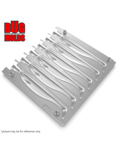 Fishing Soft Bait Multi-cavity Aluminum mold  ShadTeezSlim 3,5 inch 6-cav vol. 1,75 fl oz (51,9 cm^3)  ID V748_6ai from Bugmolds 2