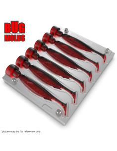 Fishing Soft Bait Multi-cavity Aluminum mold  SparkShad 3 inch 6-cav vol. 1,26 fl oz (37,27 cm^3)  ID V881_6ai from Bugmolds